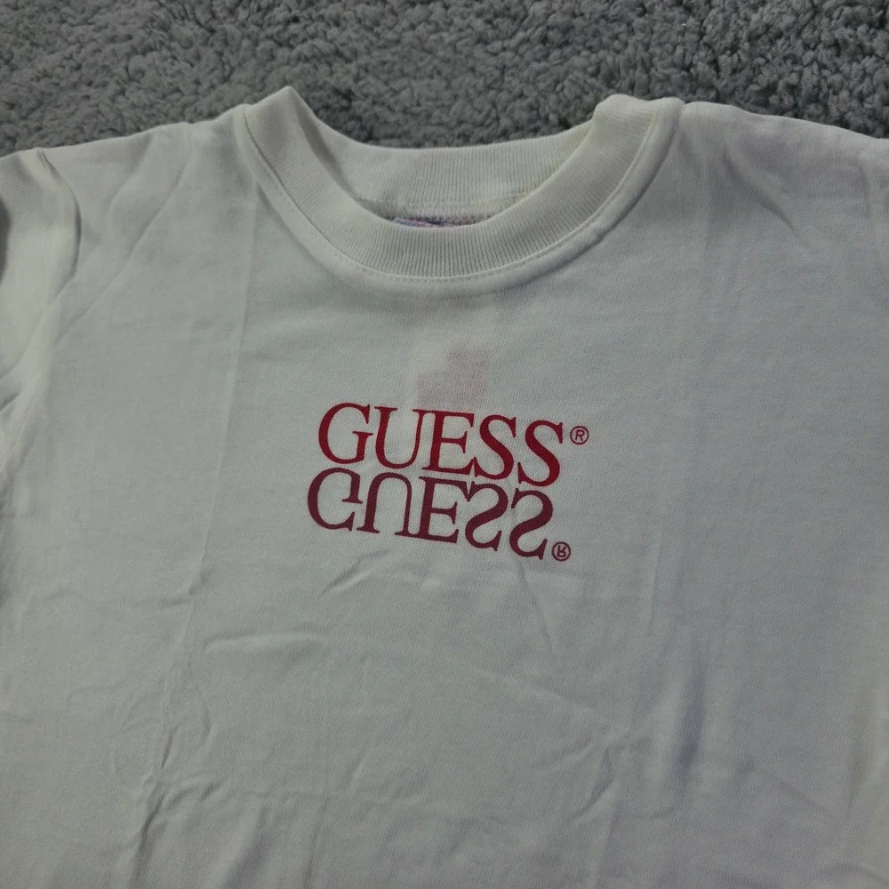 Vintage Guess by Georges Marciano Kids White Long Sleeve T-Shirt Size 4Y-5Y NEW